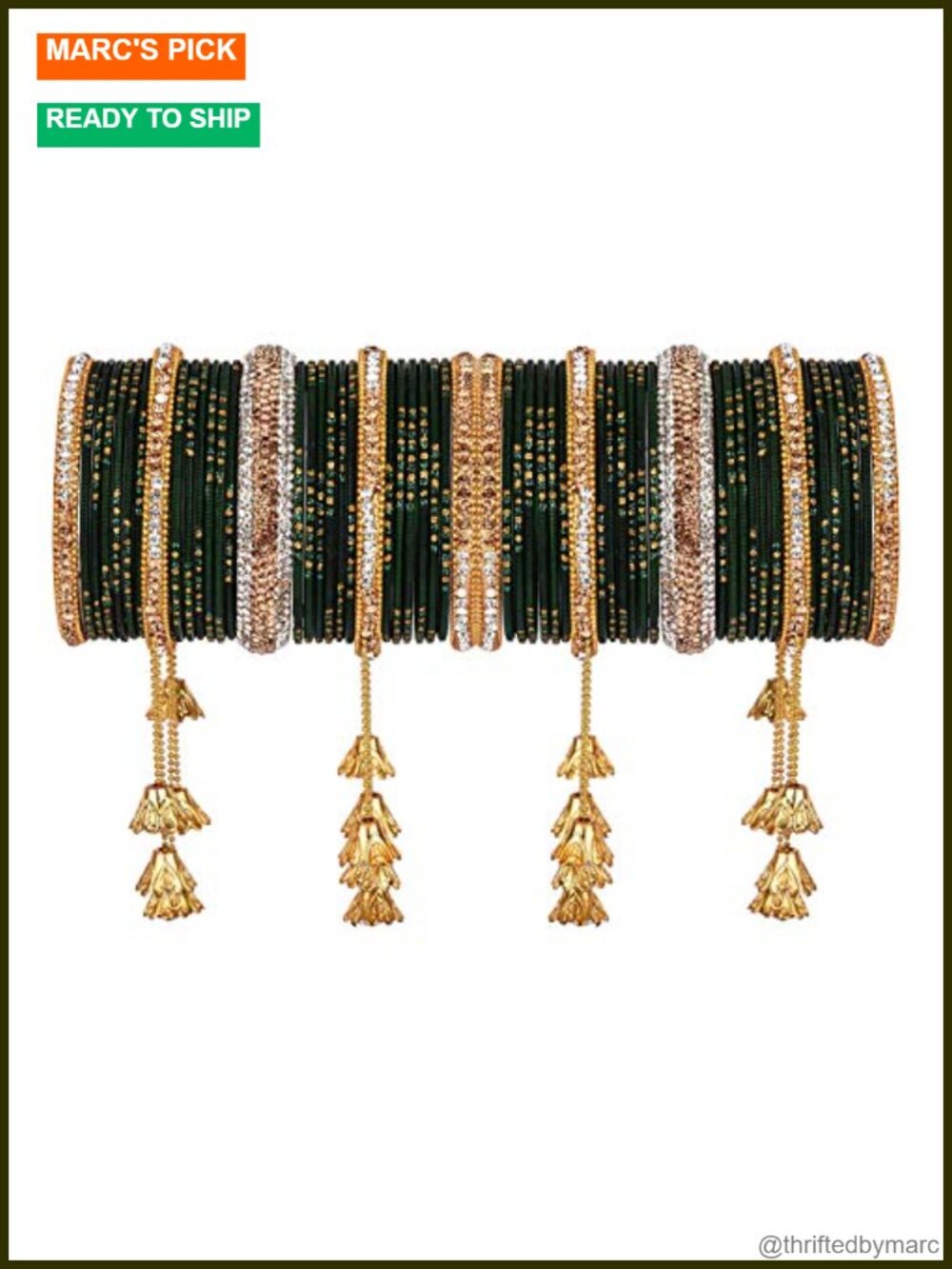 Efulgenz Bridal Indian Wedding Bangle Set Crystal Bracelets 58 Pieces Alloy Gold